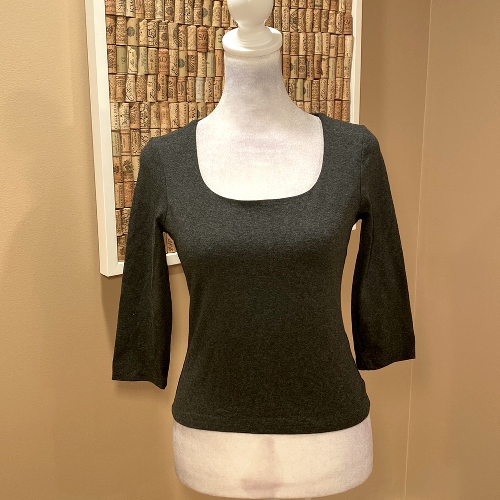 Page Charcoal Gray 3/4 Sleeves Top